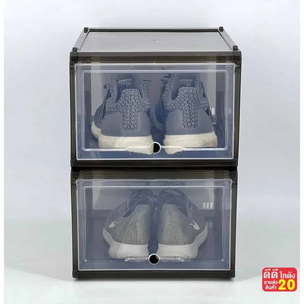 กล่องรองเท้า ฝาสไลด์ Big Shoes (สีขาวใส)