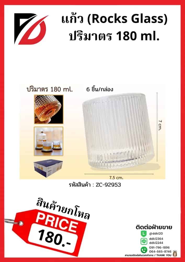 แก้ว Ripple Rock Glass 170ml.