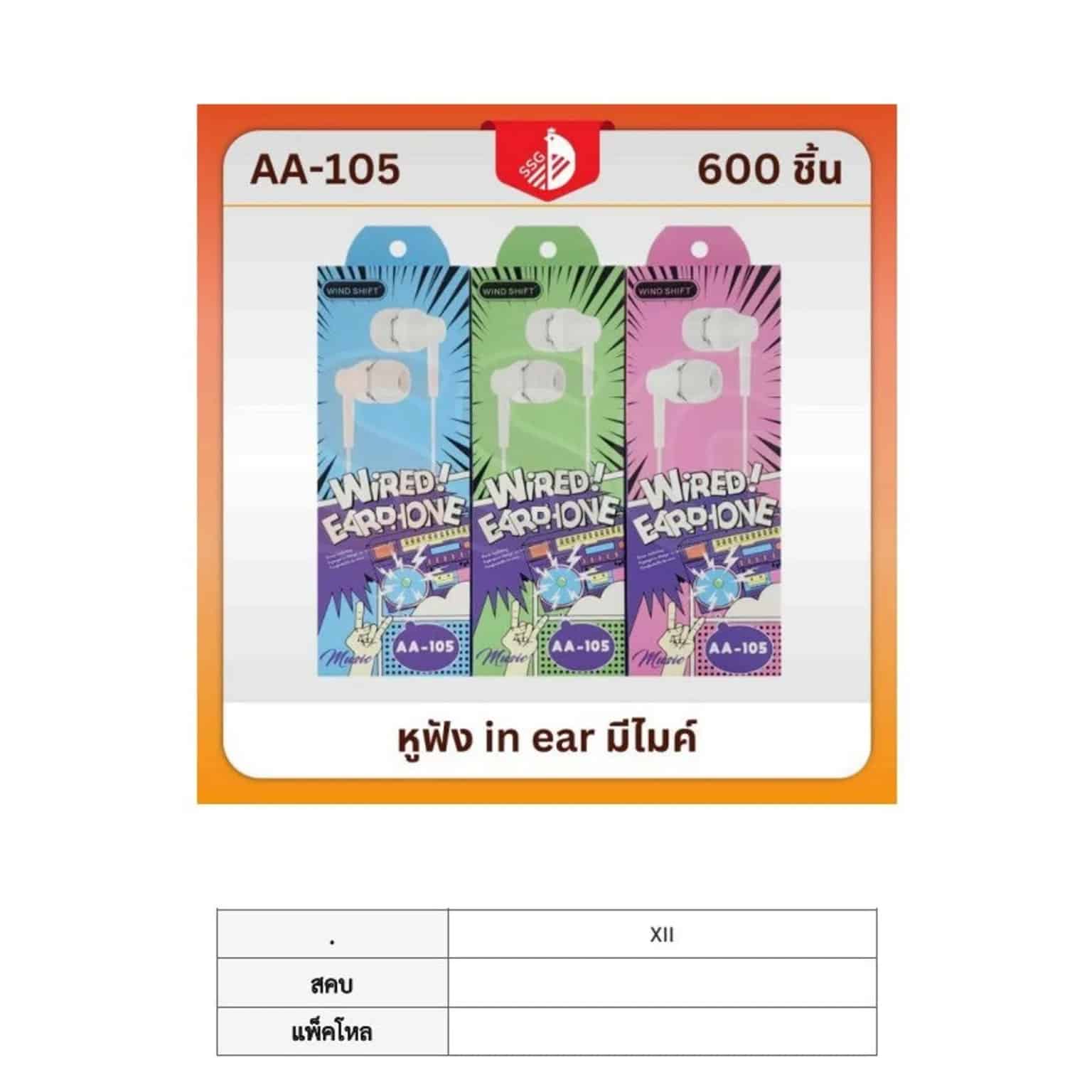 หูฟังมีไมค์ Wired Earphoe