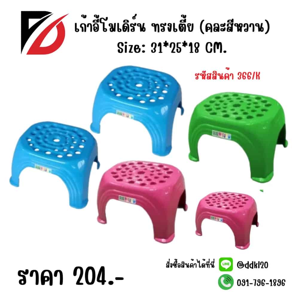 เก้าอี้โมเดิร์น ทรงเตี้ย (คละสีหวาน)