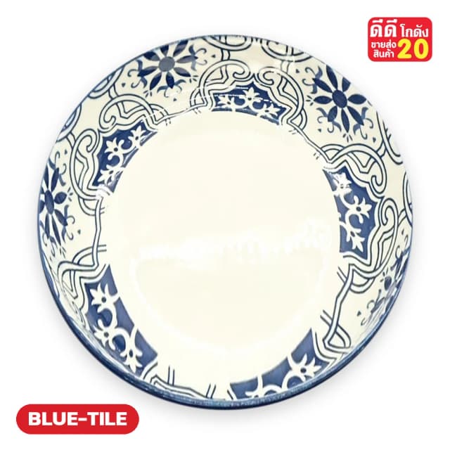 ลายกระเบื้องคราม (โมเสก) รหัสลาย BLUE-TILE