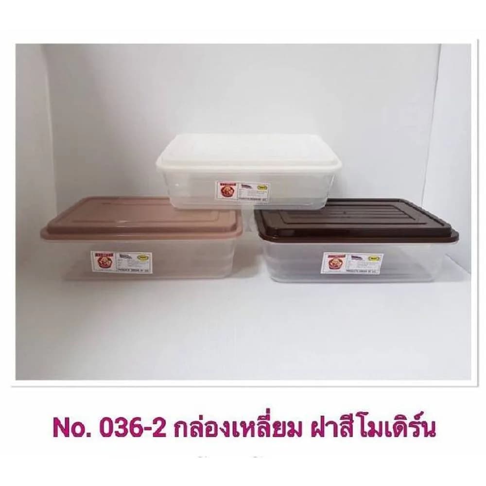 กล่องเหลี่ยม (ตัวใส+ฝาสีโมเดิร์น) 1