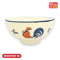ตราไก่หางคราม + ใบเล็ก (ขอบคราม) รหัสลาย ROOSTER-10