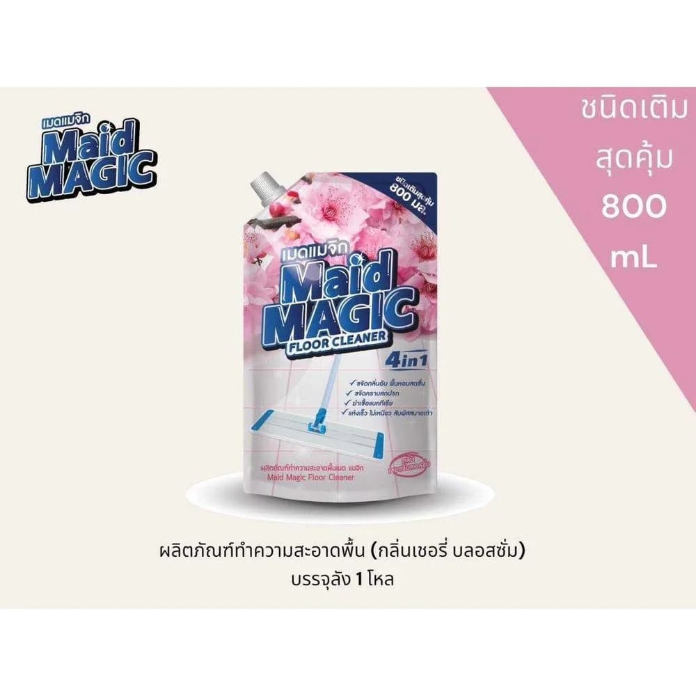 น้ำยาถูพื้น (เมดเมจิก) กลิ่นเชอร์รี่ บลอสซั่ม 800ml. (ชนิดเติม) สีชมพู 1