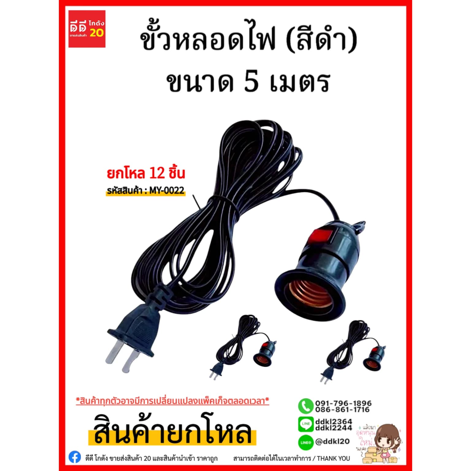ขั้วไฟ (สีดำ) ขนาด 5 เมตร 1